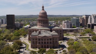 5.7K aerial stock footage of orbiting the Texas State Capitol in Downtown Austin, Texas Aerial Stock Footage | DX0002_107_001