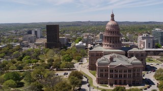 5.7K aerial stock footage of orbiting the Texas State Capitol and grounds in Downtown Austin, Texas Aerial Stock Footage | DX0002_107_004