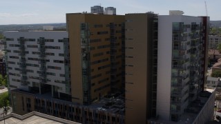 5.7K aerial stock footage of orbiting an apartment building in Austin, Texas Aerial Stock Footage | DX0002_107_048