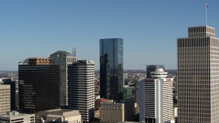 5.7K aerial stock footage the towering 505 skyscraper in Downtown Nashville, Tennessee Aerial Stock Footage | DX0002_113_036