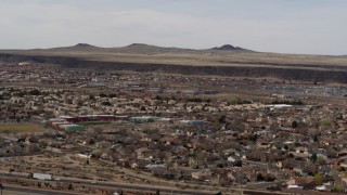 5.7K aerial stock footage of suburban homes around an elementary school in Albuquerque, New Mexico Aerial Stock Footage | DX0002_126_013