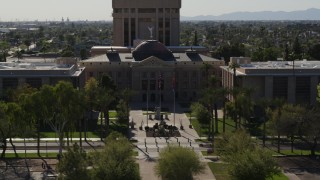 5.7K aerial stock footage of orbiting the front of Arizona State Capitol building in Phoenix, Arizona Aerial Stock Footage | DX0002_137_056