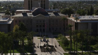 5.7K aerial stock footage orbit around the front of the Arizona State Capitol building in Phoenix, Arizona Aerial Stock Footage | DX0002_137_066