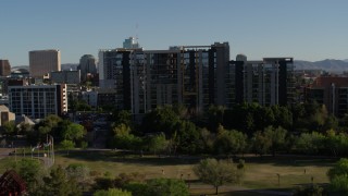 5.7K aerial stock footage of a condominium complex in Downtown Phoenix, Arizona Aerial Stock Footage | DX0002_138_023