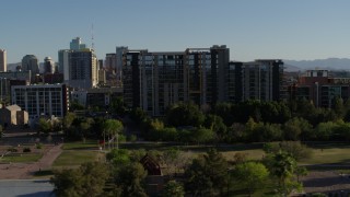 5.7K aerial stock footage of orbiting a condominium complex in Downtown Phoenix, Arizona Aerial Stock Footage | DX0002_138_024