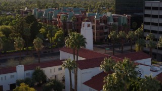 5.7K aerial stock footage of orbiting a church steeple in Phoenix, Arizona Aerial Stock Footage | DX0002_138_042