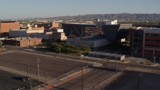 5.7K aerial stock footage of the Maricopa County Sheriff’s Office at sunset in Downtown Phoenix, Arizona Aerial Stock Footage | DX0002_142_038