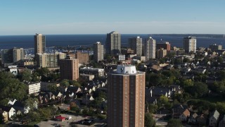 5.7K aerial stock footage of apartment complexes in Milwaukee, Wisconsin Aerial Stock Footage | DX0002_150_005