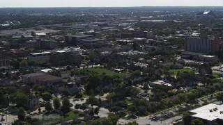 5.7K aerial stock footage of apartment buildings around Norris Park in Milwaukee, Wisconsin Aerial Stock Footage | DX0002_152_024