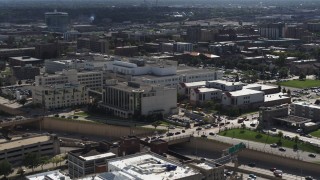 5.7K aerial stock footage of a hospital complex in Milwaukee, Wisconsin Aerial Stock Footage | DX0002_152_038