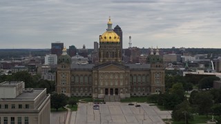 5.7K aerial stock footage of an orbit of the Iowa State Capitol in Des Moines, Iowa Aerial Stock Footage | DX0002_165_042