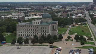 5.7K aerial stock footage orbit the side of the Iowa Court of Appeals in Des Moines, Iowa Aerial Stock Footage | DX0002_166_004