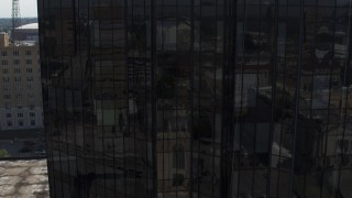 5.7K aerial stock footage flying close to courthouse and reveal office building, Downtown Memphis, Tennessee Aerial Stock Footage | DX0002_184_033