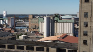 DX0002_201_018 - 5.7K aerial stock footage a grain elevator in Buffalo, New York