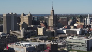 5.7K aerial stock footage of the Rand Building in Downtown Buffalo, New York Aerial Stock Footage | DX0002_202_005