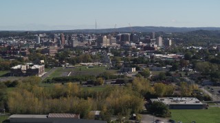 5.7K aerial stock footage of a view of Downtown Syracuse, New York Aerial Stock Footage | DX0002_211_024