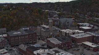 5.7K aerial stock footage approach and orbit city hall and downtown buildings, Montpelier, Vermont Aerial Stock Footage | DX0002_219_031