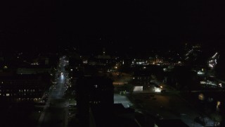 5.7K aerial stock footage of orbiting city buildings in downtown at night, Montpelier, Vermont Aerial Stock Footage | DX0002_221_013