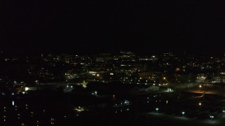 5.7K aerial stock footage of circling downtown at night, Burlington, Vermont Aerial Stock Footage | DX0002_226_054