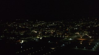 5.7K aerial stock footage fly around the downtown area at night, Burlington, Vermont Aerial Stock Footage | DX0002_226_058