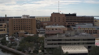 5.7K aerial stock footage of orbiting a hospital in Tampa, Florida Aerial Stock Footage | DX0003_229_016