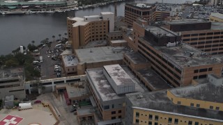 5.7K aerial stock footage of an orbit of part of the hospital complex in Tampa, Florida Aerial Stock Footage | DX0003_229_023