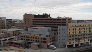 5.7K aerial stock footage close orbit of a hospital complex in Tampa, Florida Aerial Stock Footage | DX0003_229_026