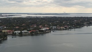 5.7K aerial stock footage of waterfront mansions in Tampa, Florida Aerial Stock Footage | DX0003_230_014