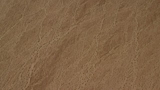 4K aerial stock footage of a bird's eye of a flat Mojave Desert plain in San Bernardino County, California Aerial Stock Footage | FG0001_000070