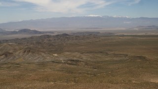 4K aerial stock footage pan across Iron Ridge in the Mojave Desert, San Bernardino County, California Aerial Stock Footage | FG0001_000105