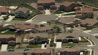 4K aerial stock footage of a quiet residential neighborhood, Rancho Cucamonga, California Aerial Stock Footage | FG0001_000144