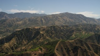 4K aerial stock footage of approaching a mountain ridge and peak in the San Gabriel Mountains, California Aerial Stock Footage | FG0001_000154