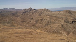 4K aerial stock footage of steep mountain ridges in the Nevada Desert Aerial Stock Footage | FG0001_000259