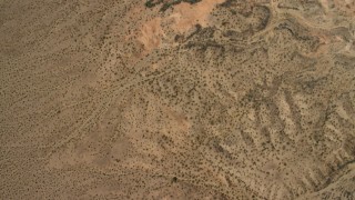 4K aerial stock footage of a bird's eye view of flat plain the Nevada Desert Aerial Stock Footage | FG0001_000271