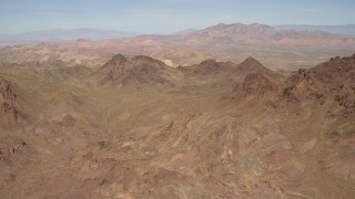 4K aerial stock footage flyby rugged, barren mountains in the Nevada Desert Aerial Stock Footage | FG0001_000282