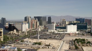 4K aerial stock footage of the resort casinos on Las Vegas Boulevard, the Las Vegas Strip, Nevada Aerial Stock Footage | FG0001_000331