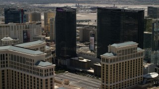 4K aerial stock footage of flying by the casino resorts of the Las Vegas Strip, Nevada Aerial Stock Footage | FG0001_000348