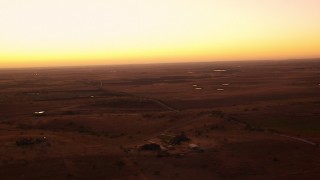 HD stock footage aerial video of farmland at sunrise in Decatur, Texas Aerial Stock Footage | HDA12_028