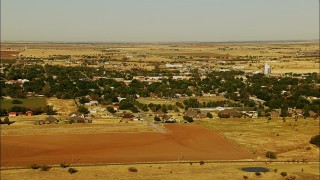 HD stock footage aerial video of approaching the outskirts of the town of Walters, Oklahoma Aerial Stock Footage | HDA12_083