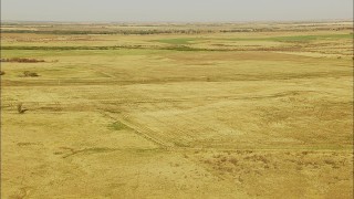 HD stock footage aerial video of a wide view of farmland, Walters, Oklahoma Aerial Stock Footage | HDA12_088