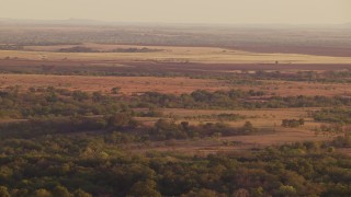 HD stock footage aerial video of farmland and rural countryside at sunset in Oklahoma Aerial Stock Footage | HDA12_139