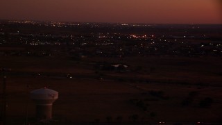 HDA12_183 - HD stock footage aerial video of flying by Highway 287/81, Fort Worth, Texas, night