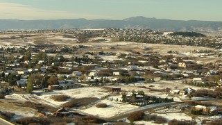 HD stock footage aerial video of flying over upscale homes in Castle Pines, Colorado Aerial Stock Footage | HDA13_277