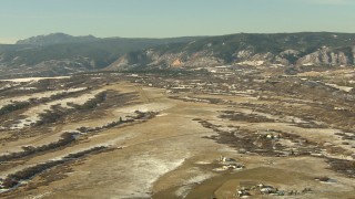 HD stock footage aerial video of flying over rural homes in Castle Pines, Colorado Aerial Stock Footage | HDA13_283