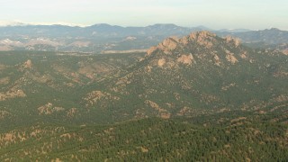 HD stock footage aerial video of flying by peak in the Rocky Mountains, Colorado Aerial Stock Footage | HDA13_288