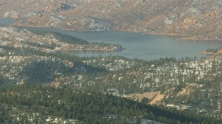 HD stock footage aerial video of a lake in the Rocky Mountains, Colorado Aerial Stock Footage | HDA13_291