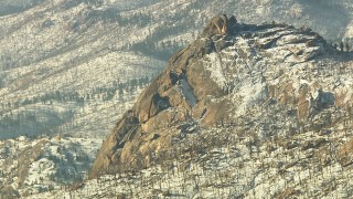 HD stock footage aerial video of mountain with light snow in the Rocky Mountains, Colorado Aerial Stock Footage | HDA13_295