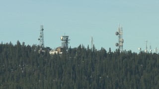 HD stock footage aerial video of transmission towers on a ridge in the Rocky Mountains, Colorado Aerial Stock Footage | HDA13_303