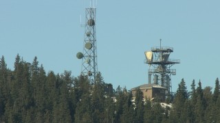 HD stock footage aerial video of transmission towers in the Rocky Mountains, Colorado Aerial Stock Footage | HDA13_304