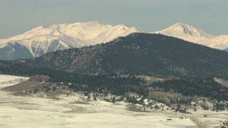 HD stock footage aerial video of snowy peaks in the Rocky Mountains, Park County, Colorado Aerial Stock Footage | HDA13_319